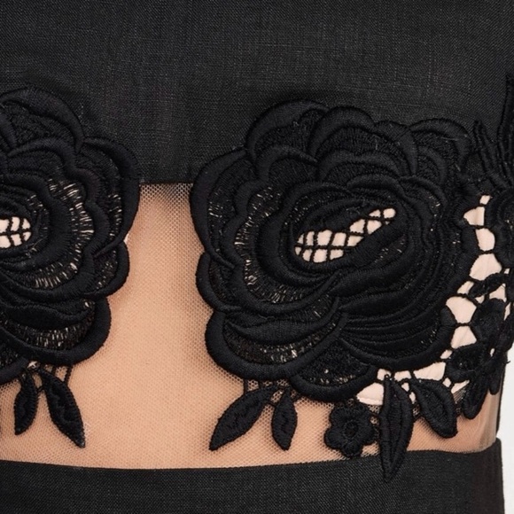 Silvia Tcherassi Hanane maxi gown black Dress with floral embroidery size small - Picture 5 of 10